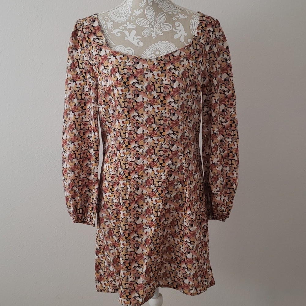 Shein Floral Long Sleeve Dress L